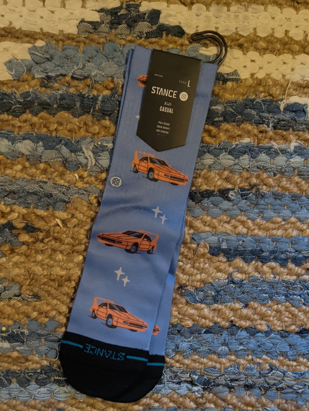 Stance Kid's Blue Socks with Orange Car Motif